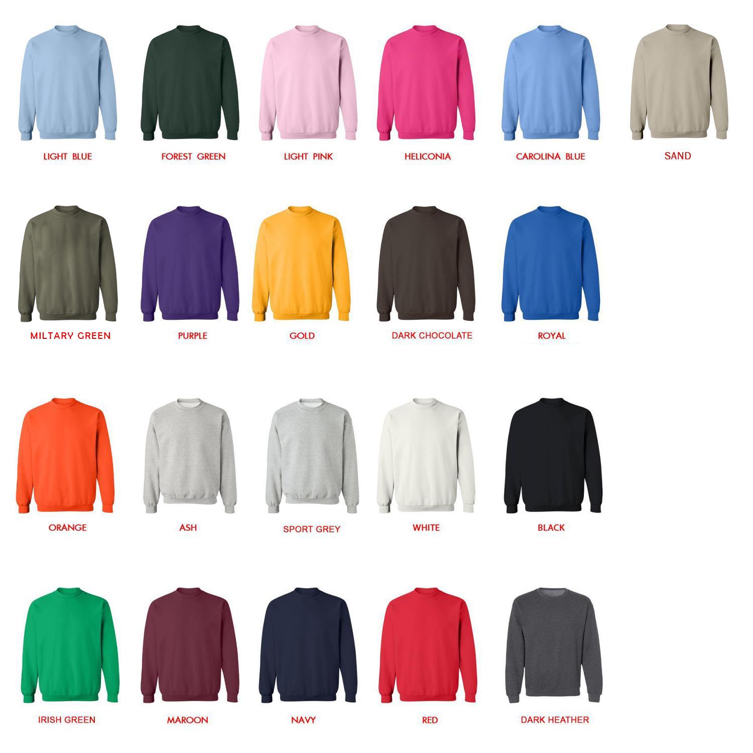 sweatshirt color chart - Tarot Merchandise