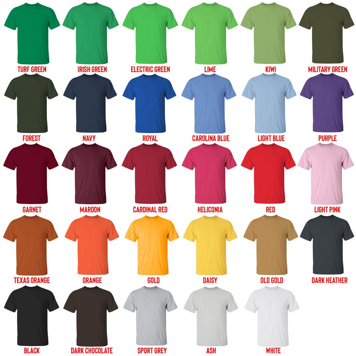 t shirt color chart - Tarot Merchandise