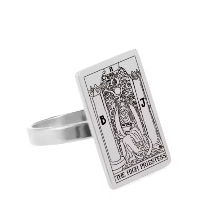 The High Priestess Tarot Silver Mystic Ring