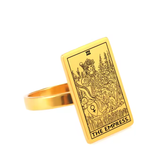 The Empress Tarot Gold Mystic Symbol Ring