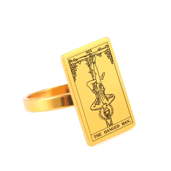The Hanged Man Tarot Gold Mystic Ring