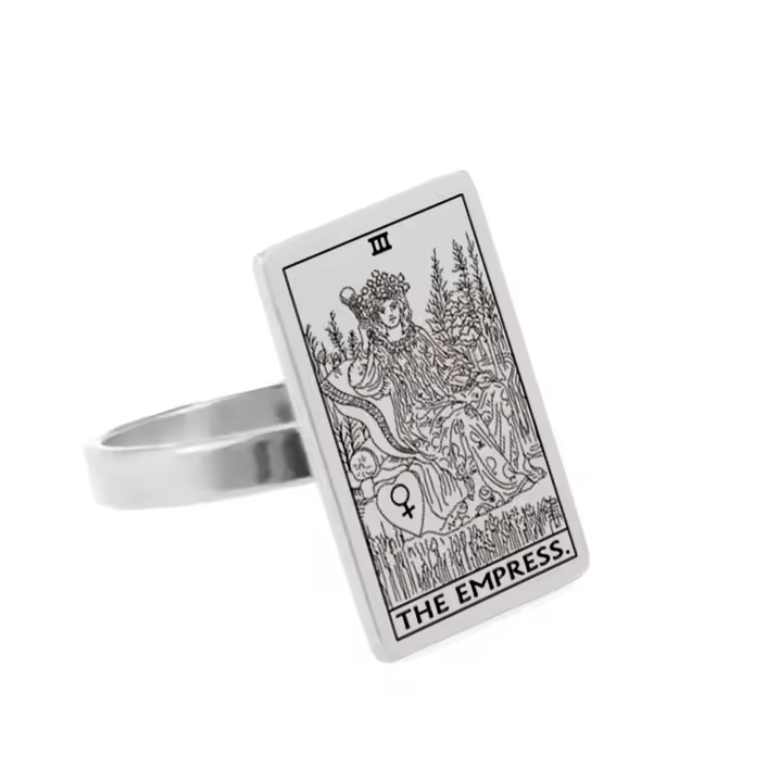 The Empress Tarot Silver Mystic Symbol Ring
