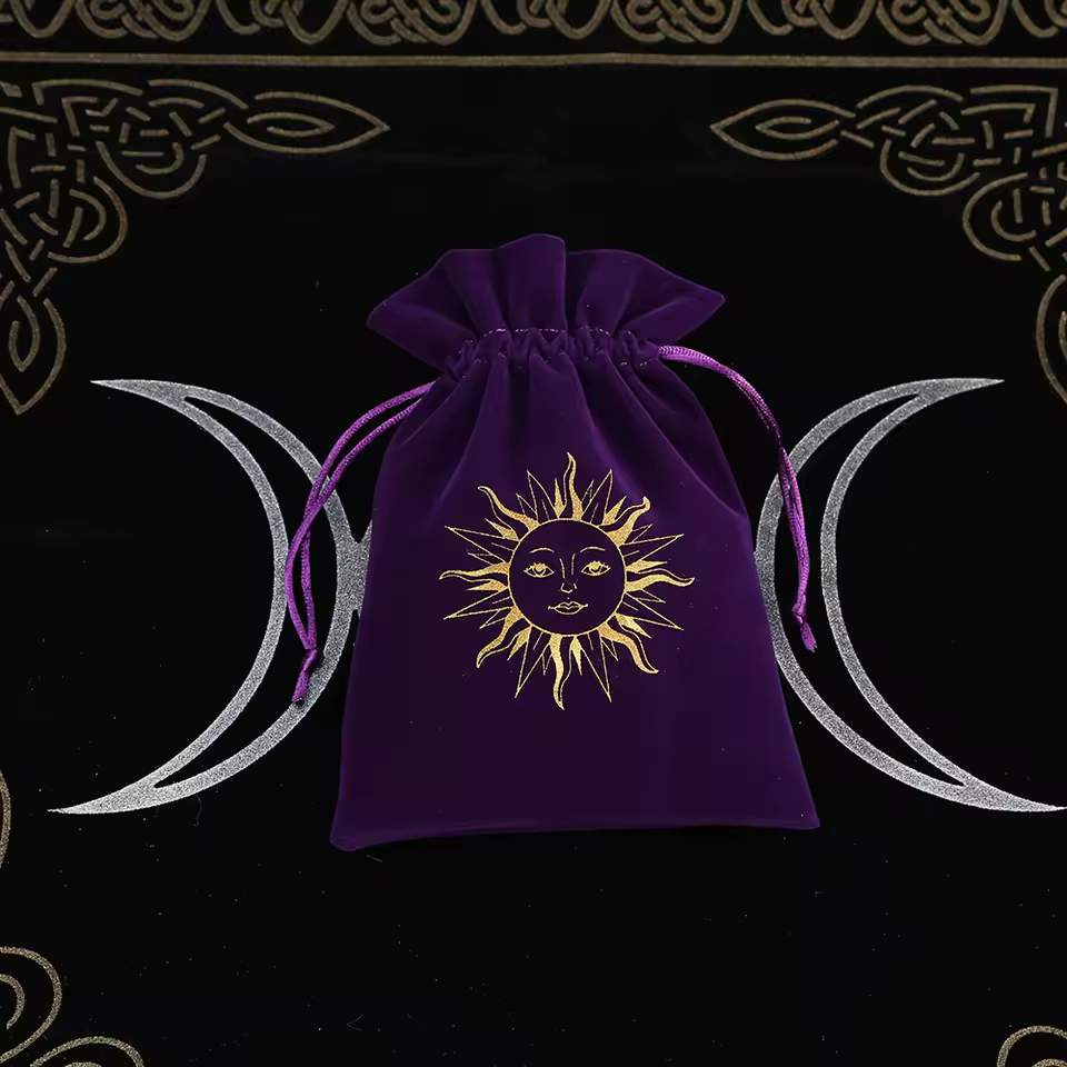 Tarot Mystic Symbol Velvet Card Pouch