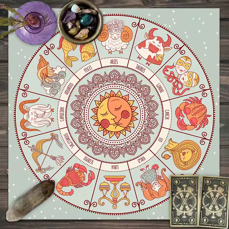 Tarot Spiritual Symbol Reading Cloth