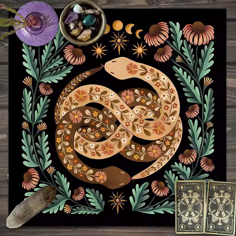 Tarot Moon Symbol Reading Cloth