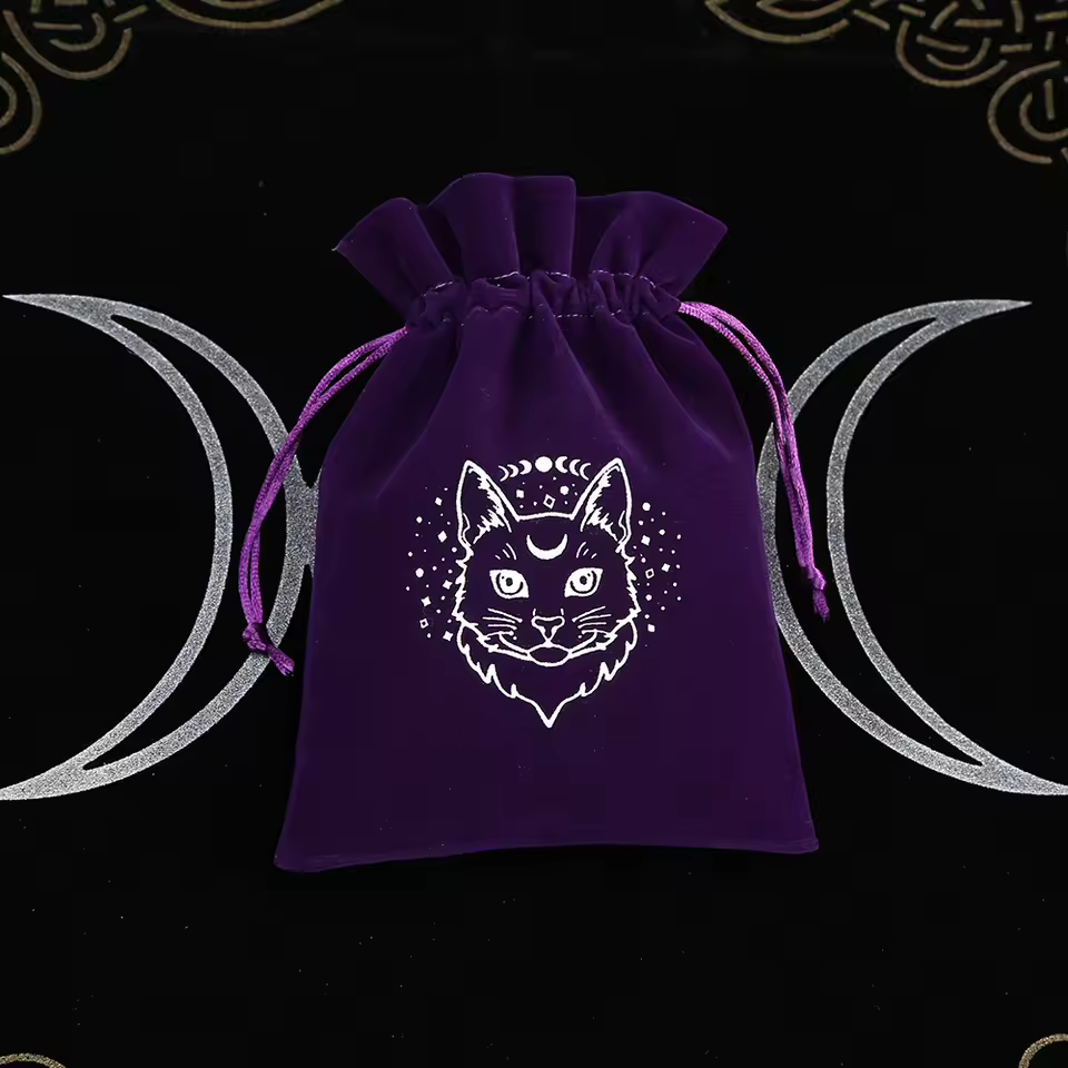 Tarot Lunar Symbol Velvet Card Pouch