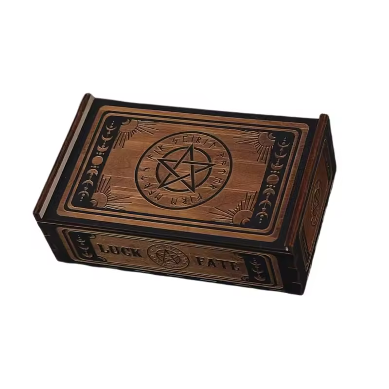 Tarot Celestial Moon Wooden Deck Box