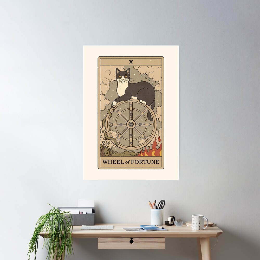 Wheel Of Fortune Cats Tarot Design Poster - Image 2