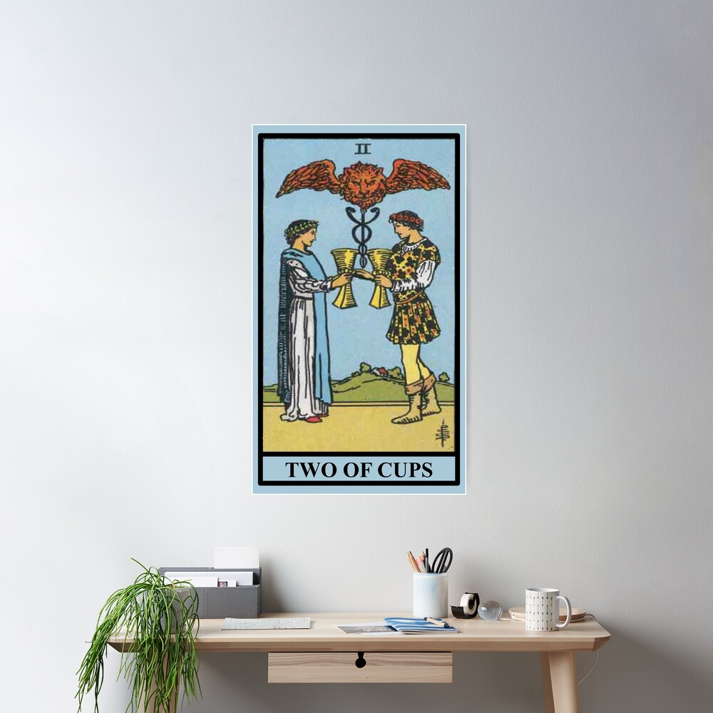 Two Of Cups Tarot Classic Design Poster - Image 2