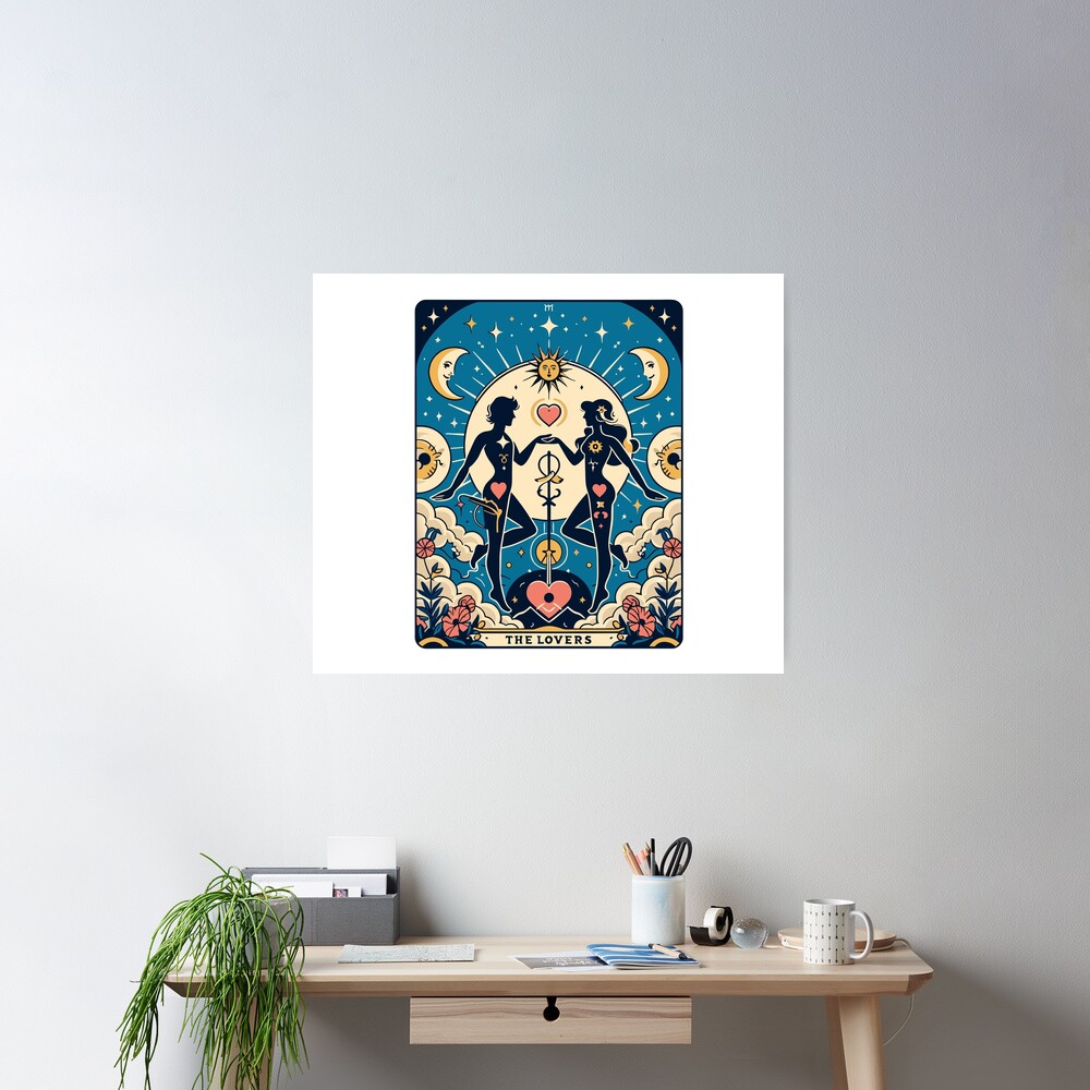 The Lovers Classic Tarot Design Poster - Image 2