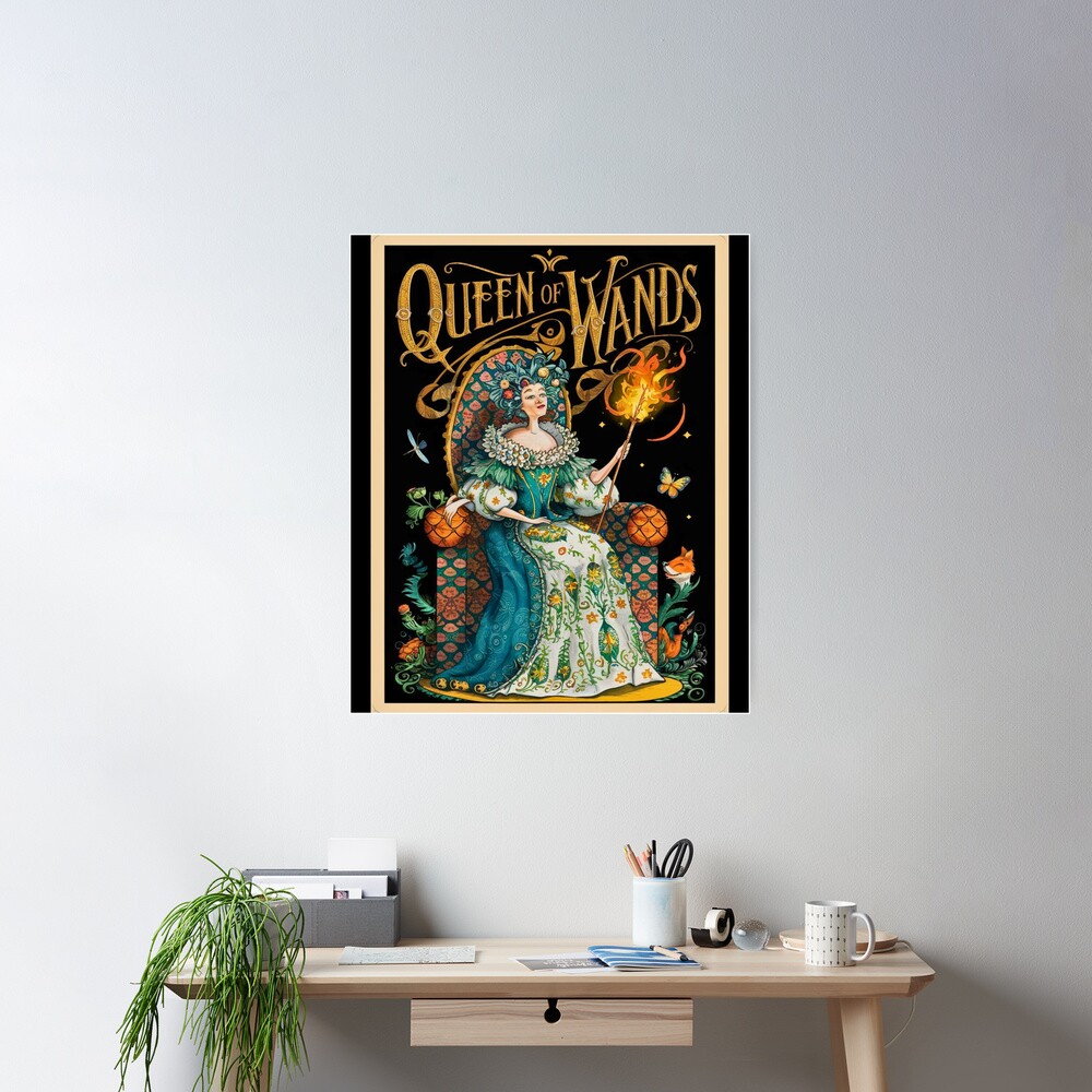 Queen Of Wands Tarot Design Poster - Image 2