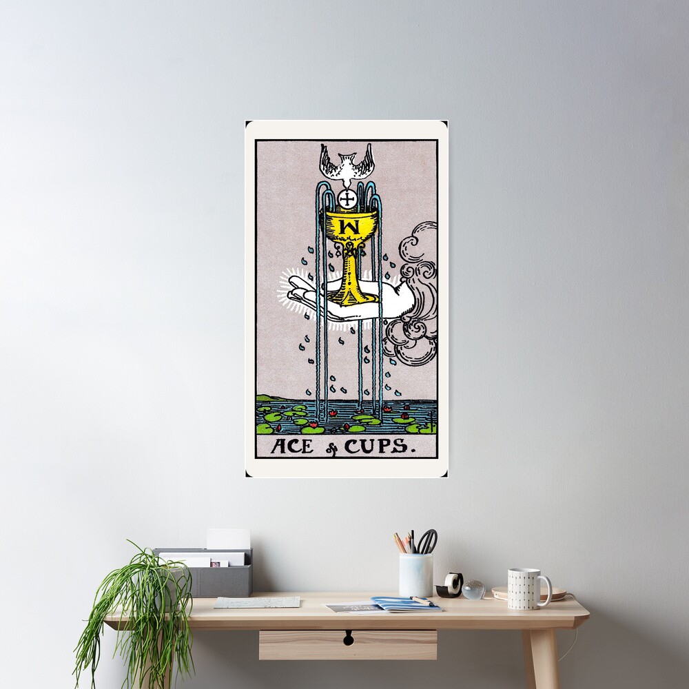Ace Of Cups Rider Waite Smith Tarot Poster - Image 2