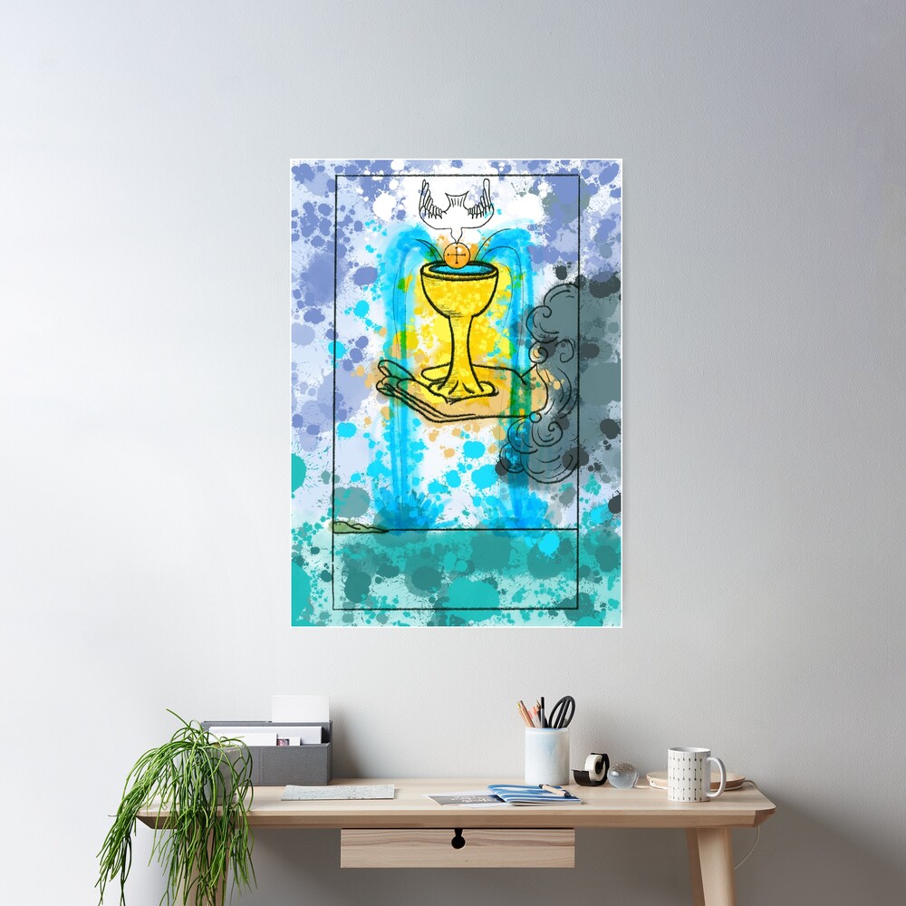 Ace Of Cups Classic Tarot Design Poster - Image 2
