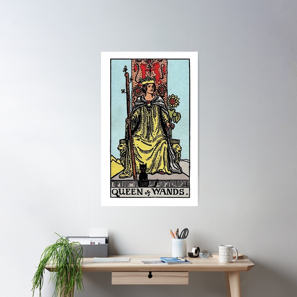 Queen Of Wands Classic Tarot Design Poster - Image 2