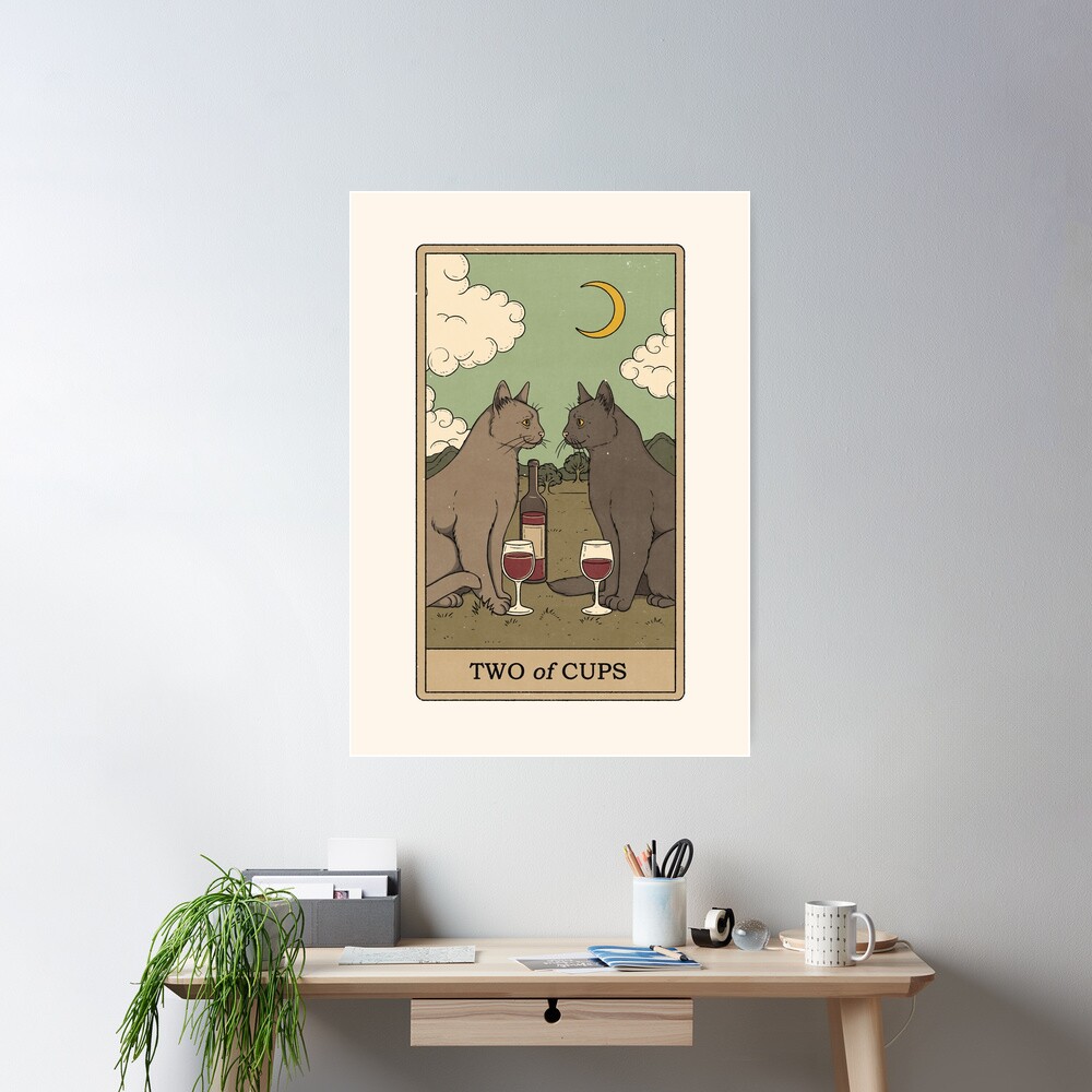 Two Of Cups Mystic Tarot Design Poster - Image 2