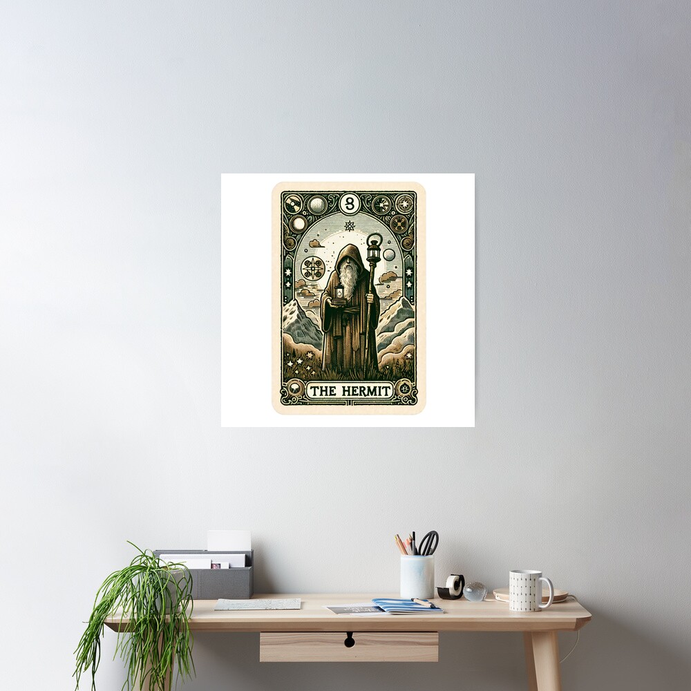 The Hermit Old Tarot Design Poster - Image 2