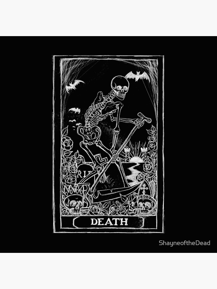 Death Tarot Classic Card Design Throw Pillow - Image 2