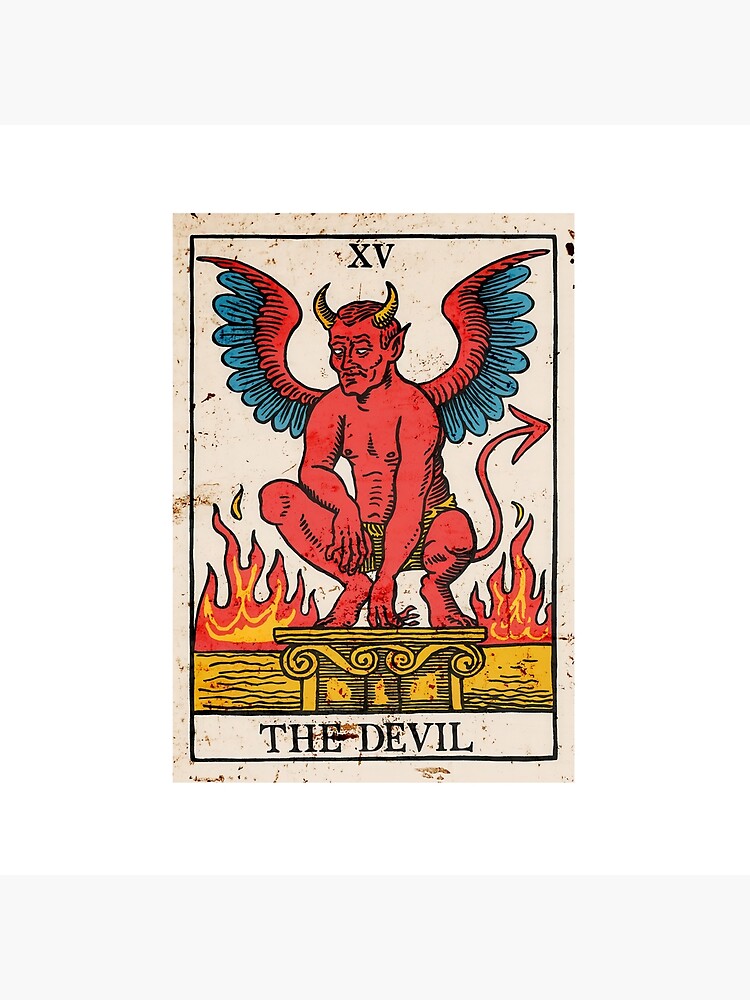 The Devil Tarot Mystic Design Throw Pillow - Image 2