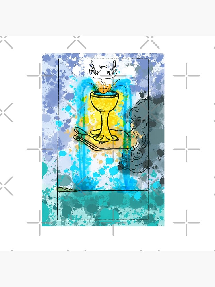 Ace Of Cups Classic Tarot Design Throw Pillow - Image 2