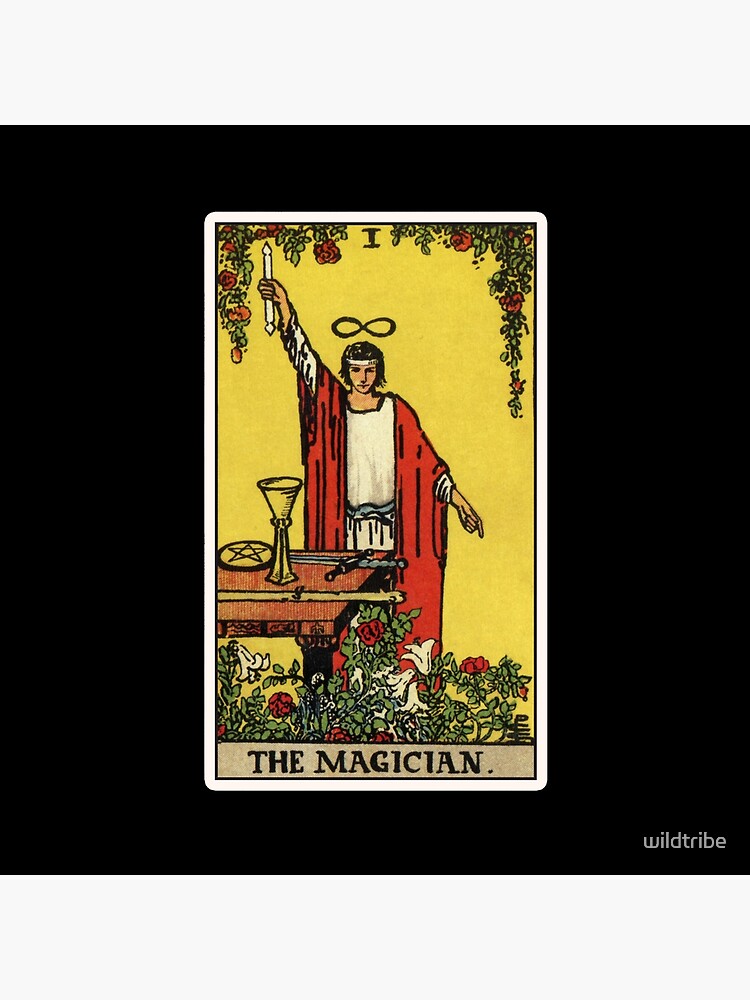 The Magician I Tarot Design Throw Pillow - Image 2
