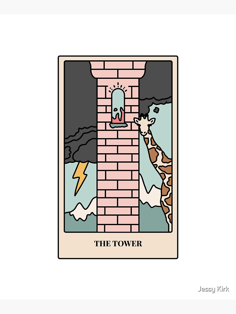 The Tower Tarot Classic Design Throw Pillow - Image 2