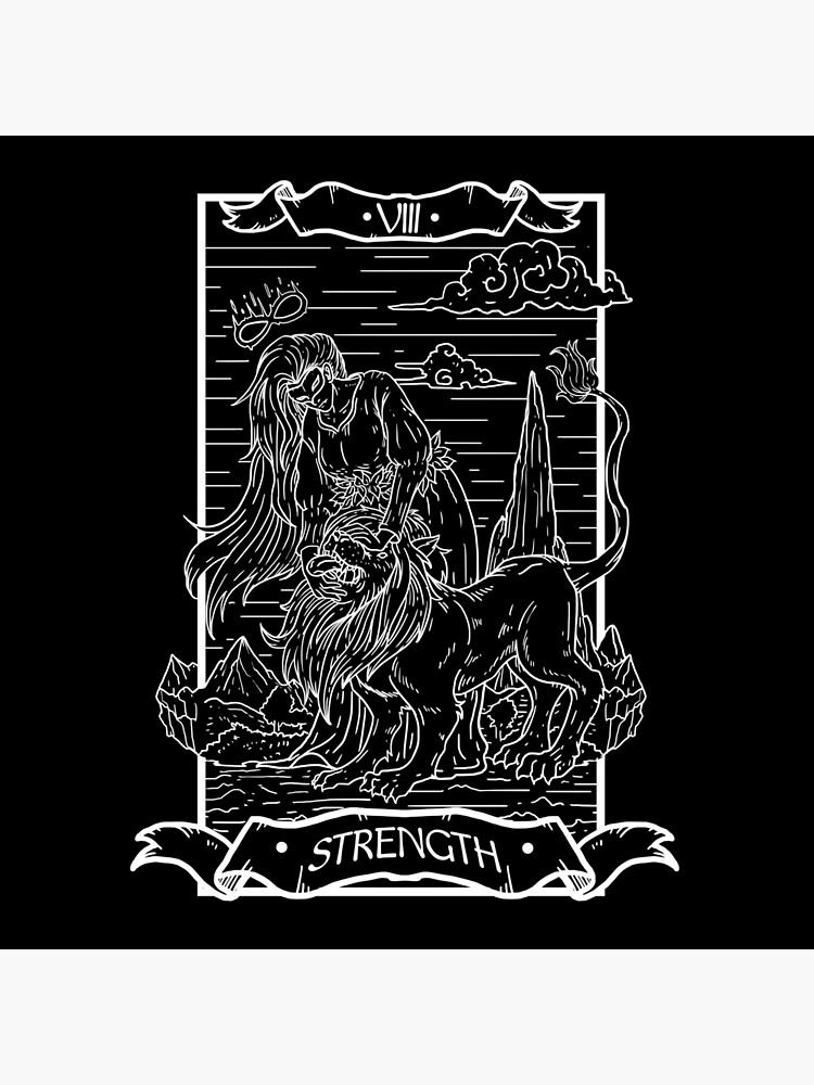 Strength Dark Edition Tarot Design Throw Pillow - Image 2