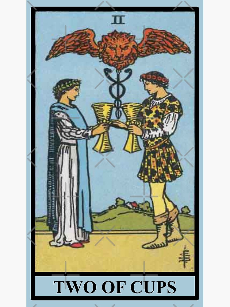 Two Of Cups Tarot Classic Design Shower Curtain - Image 2