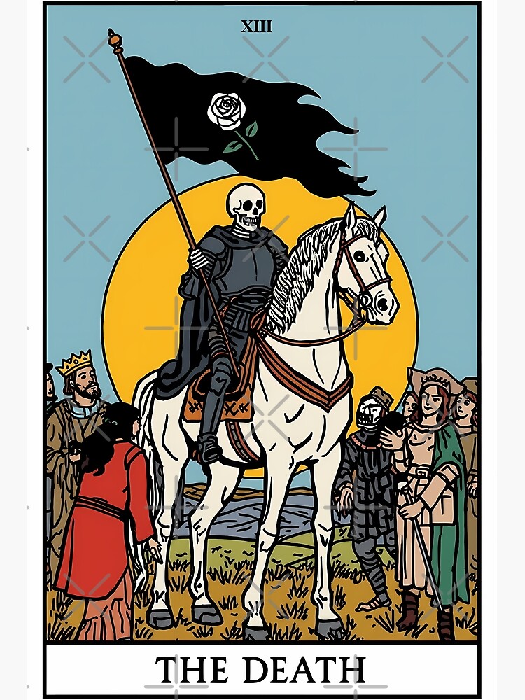 Death Embrace Change Tarot Design Shower Curtain - Image 2