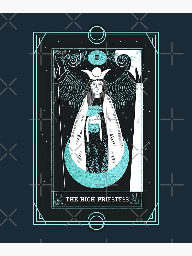 The High Priestess Classic Tarot Design Shower Curtain - Image 2