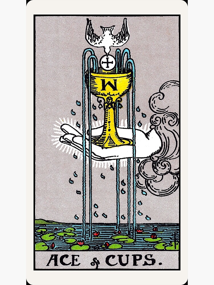 Ace Of Cups Rider Waite Smith Tarot Shower Curtain - Image 2