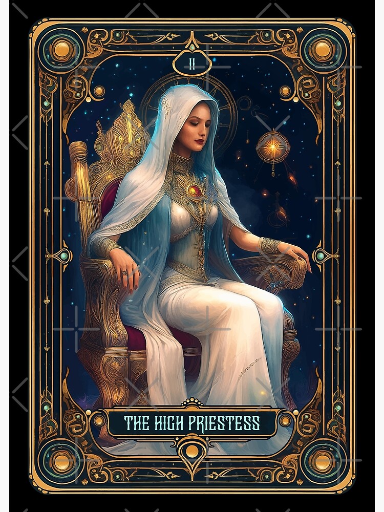 The High Priestess Arcana Tarot Design Shower Curtain - Image 2