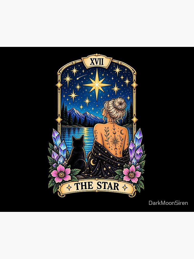 The Star Celestial Magic Tarot Design Shower Curtain - Image 2