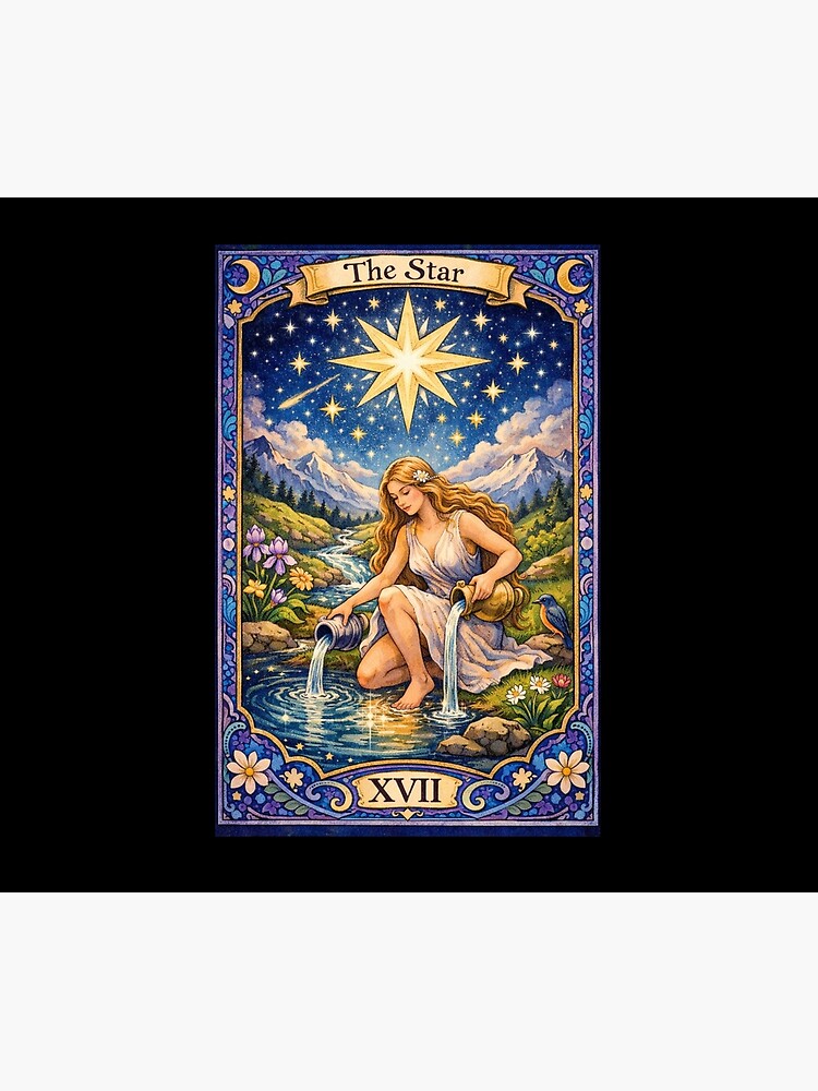 The Star Mystic Tarot Design Shower Curtain - Image 2