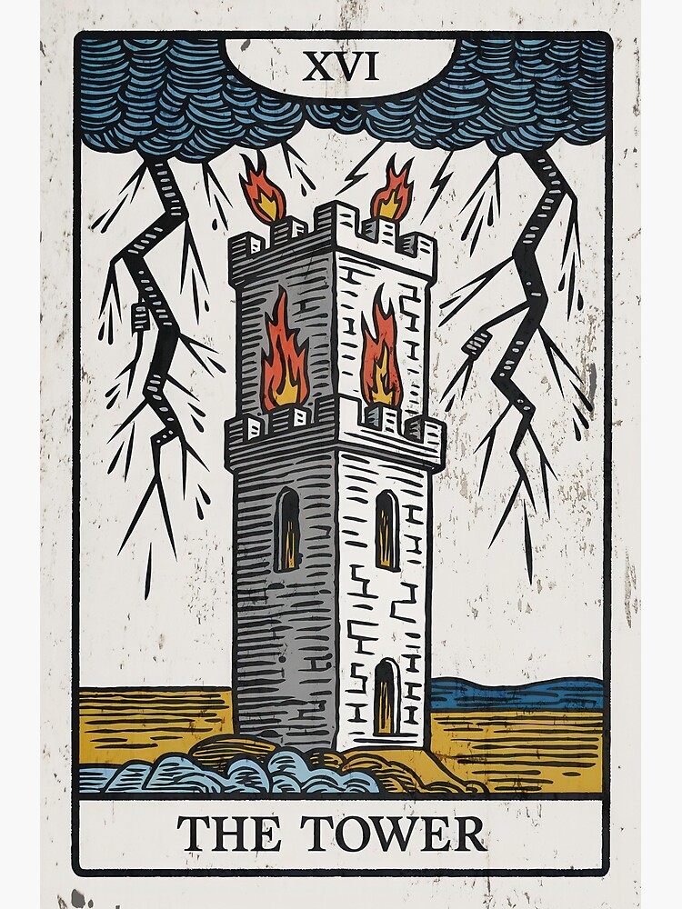 The Tower Tarot Mystic Design Shower Curtain - Image 2