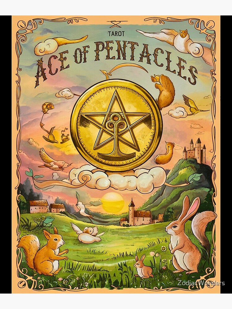 Ace Of Pentacles Tarot Design Shower Curtain - Image 2