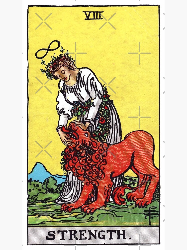 Strength Tarot Classic Card Design Shower Curtain - Image 2