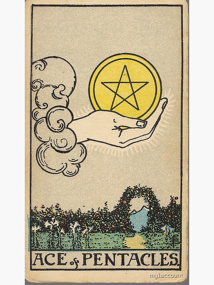 Ace Of Pentacles Minor Arcana Design Shower Curtain - Image 2