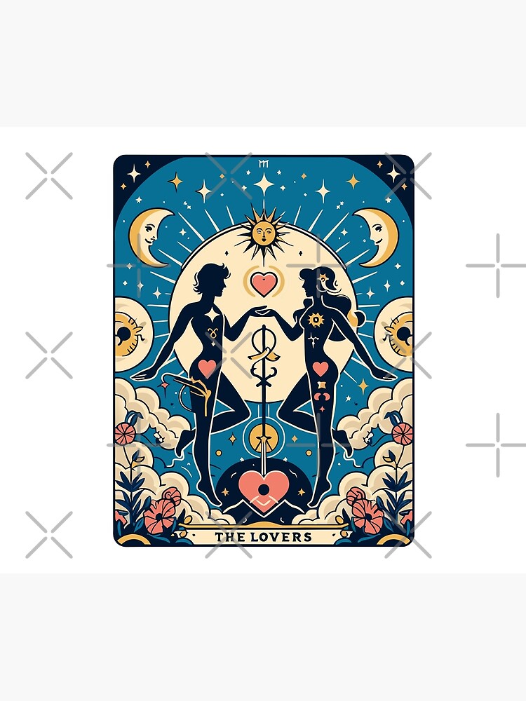 The Lovers Classic Tarot Design Shower Curtain - Image 2