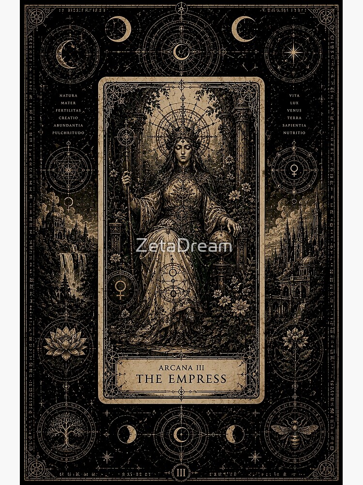 The Empress Gothic Nature Queen Tarot Shower Curtain - Image 2