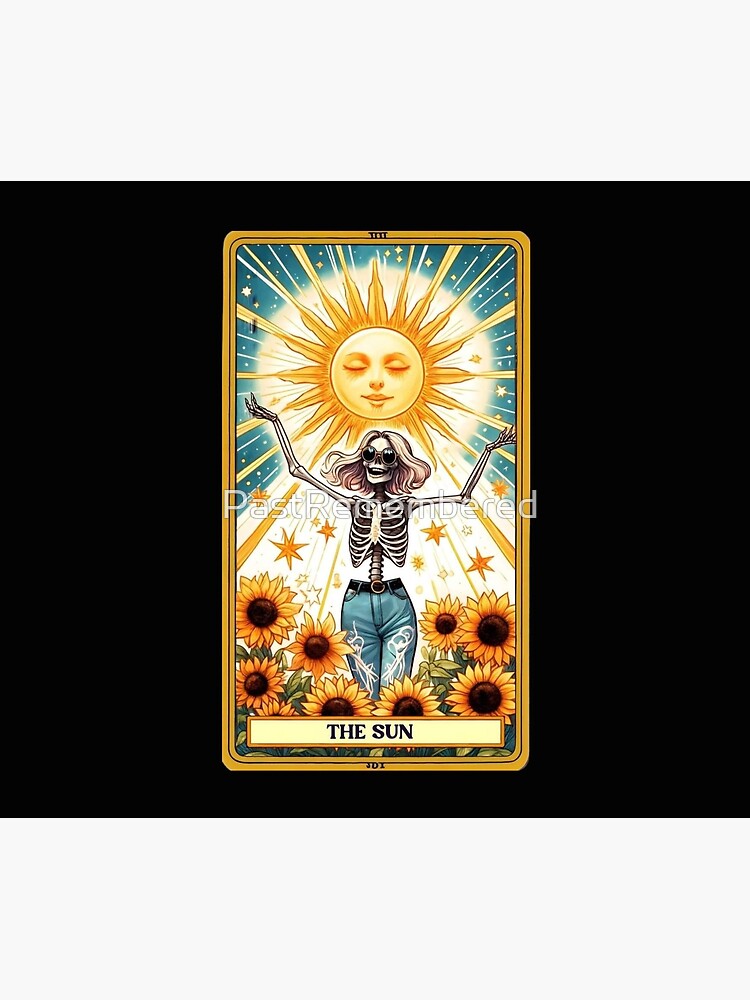 The Sun Sunflower Boho Tarot Design Shower Curtain - Image 2
