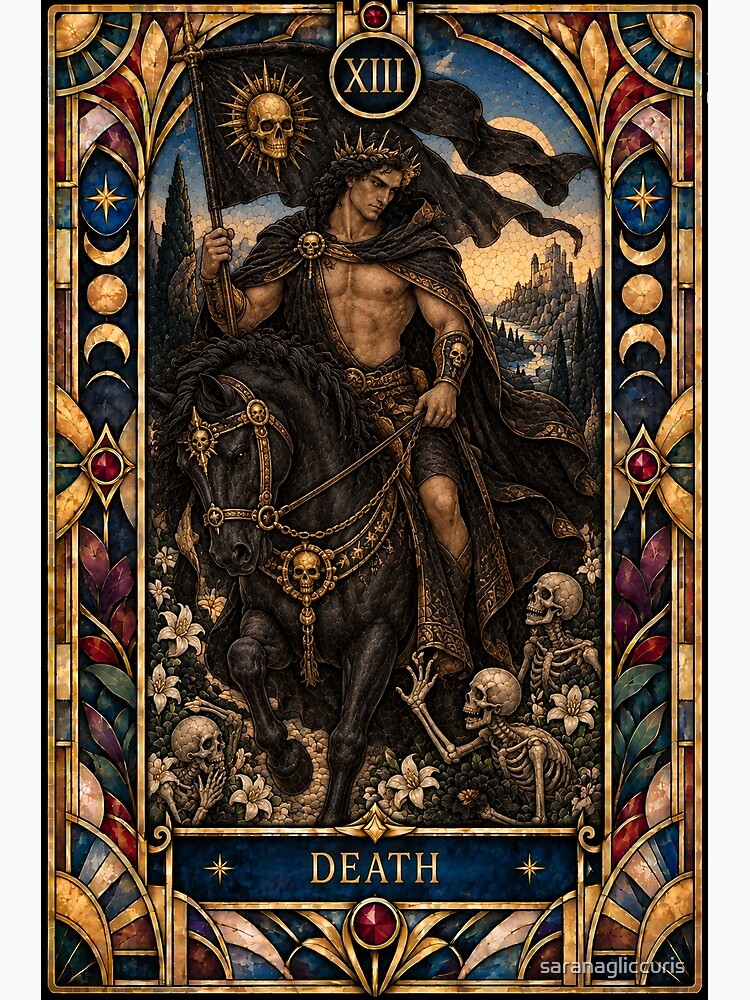 Death Tarot Classic Arcana Design Shower Curtain - Image 2