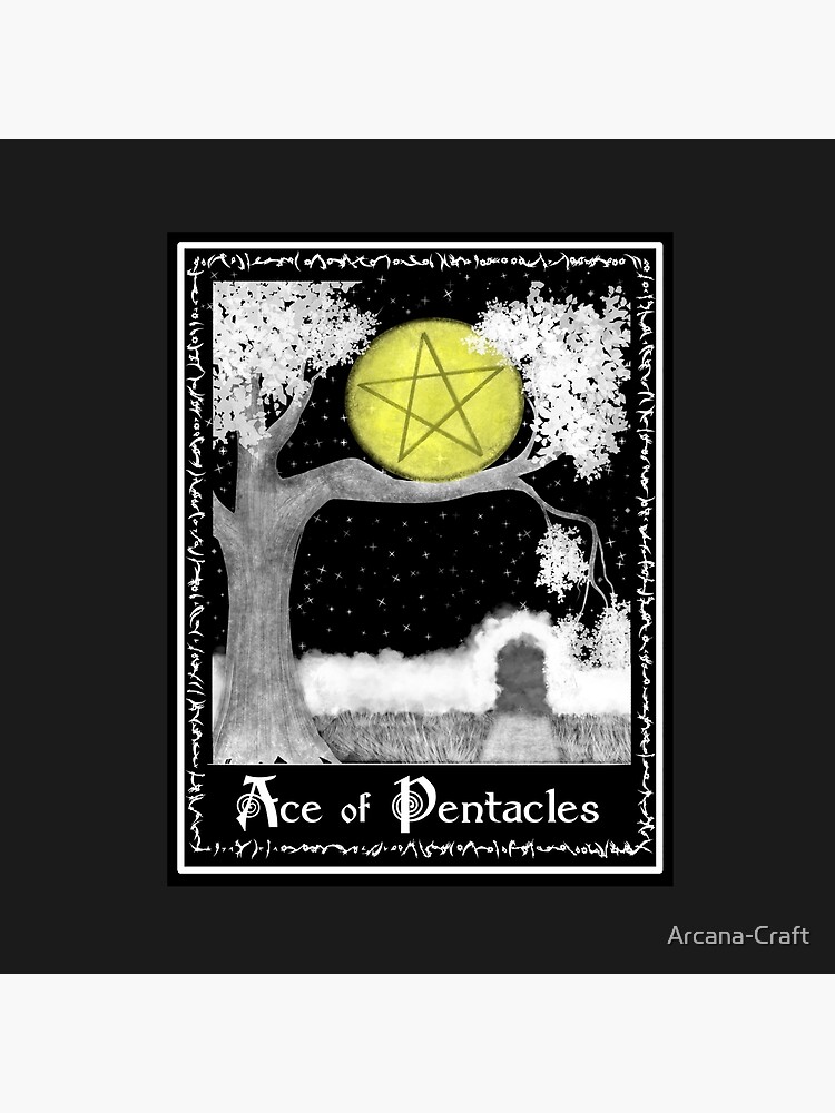 Ace Of Pentacles Witchcraft Tarot Design Tapestry - Image 2