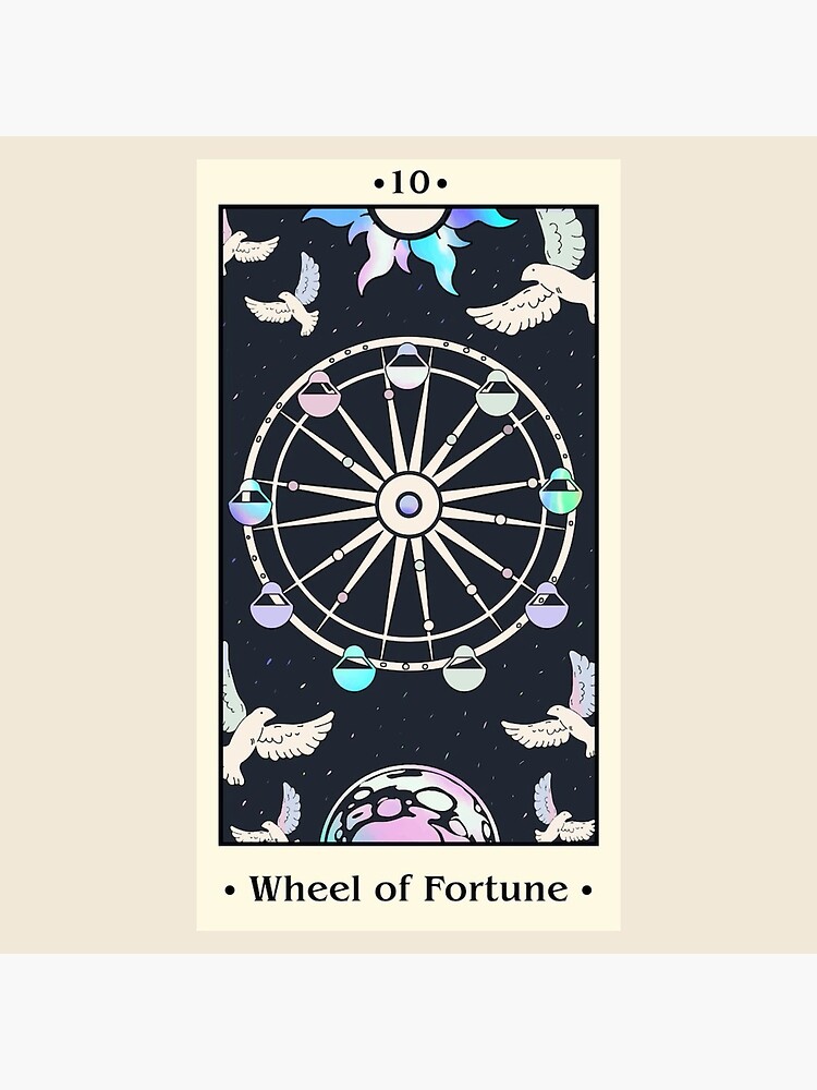 Wheel Of Fortune Mystic Tarot Design Tapestry - Image 2