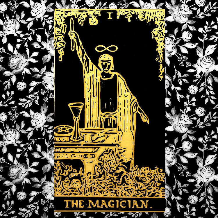 The Magician Floral Tarot Design Tote Bag - Image 2