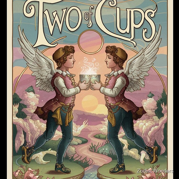 Two Of Cups Tarot Classic Design Tote Bag - Image 2