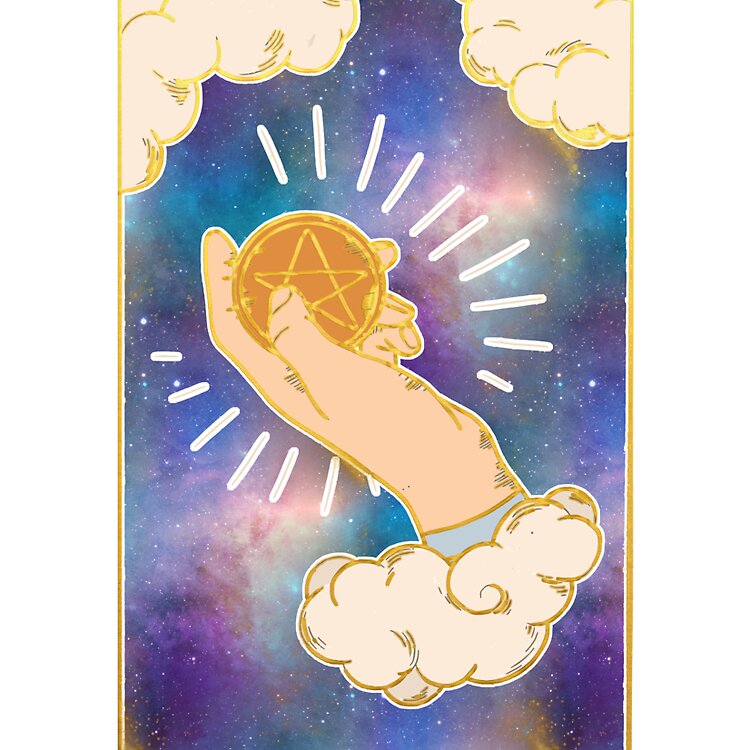 Ace Of Pentacles Minor Arcana Design Tote Bag - Image 2