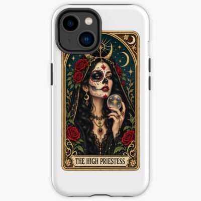 The High Priestess Sugar Skull Tarot Phone Case
