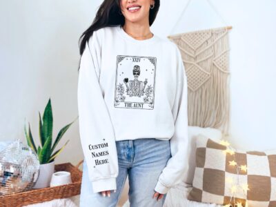 Skeleton Aunt Floral Tarot Custom Sweatshirt
