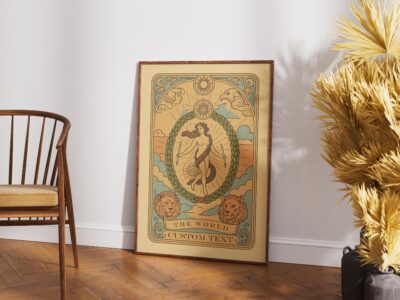Vintage The World Astrology Custom Tarot Wall Art