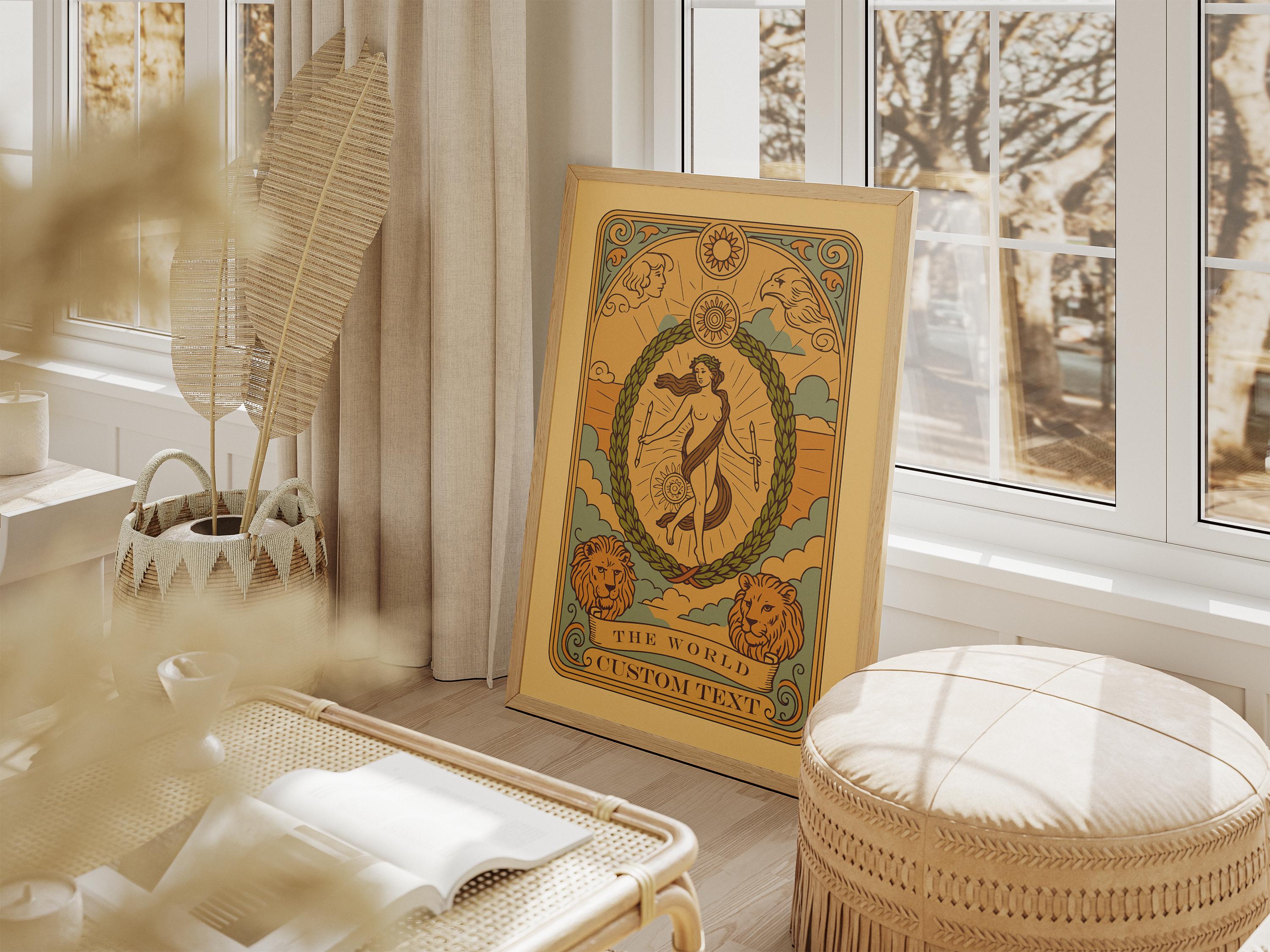 Vintage The World Astrology Custom Tarot Wall Art - Image 2
